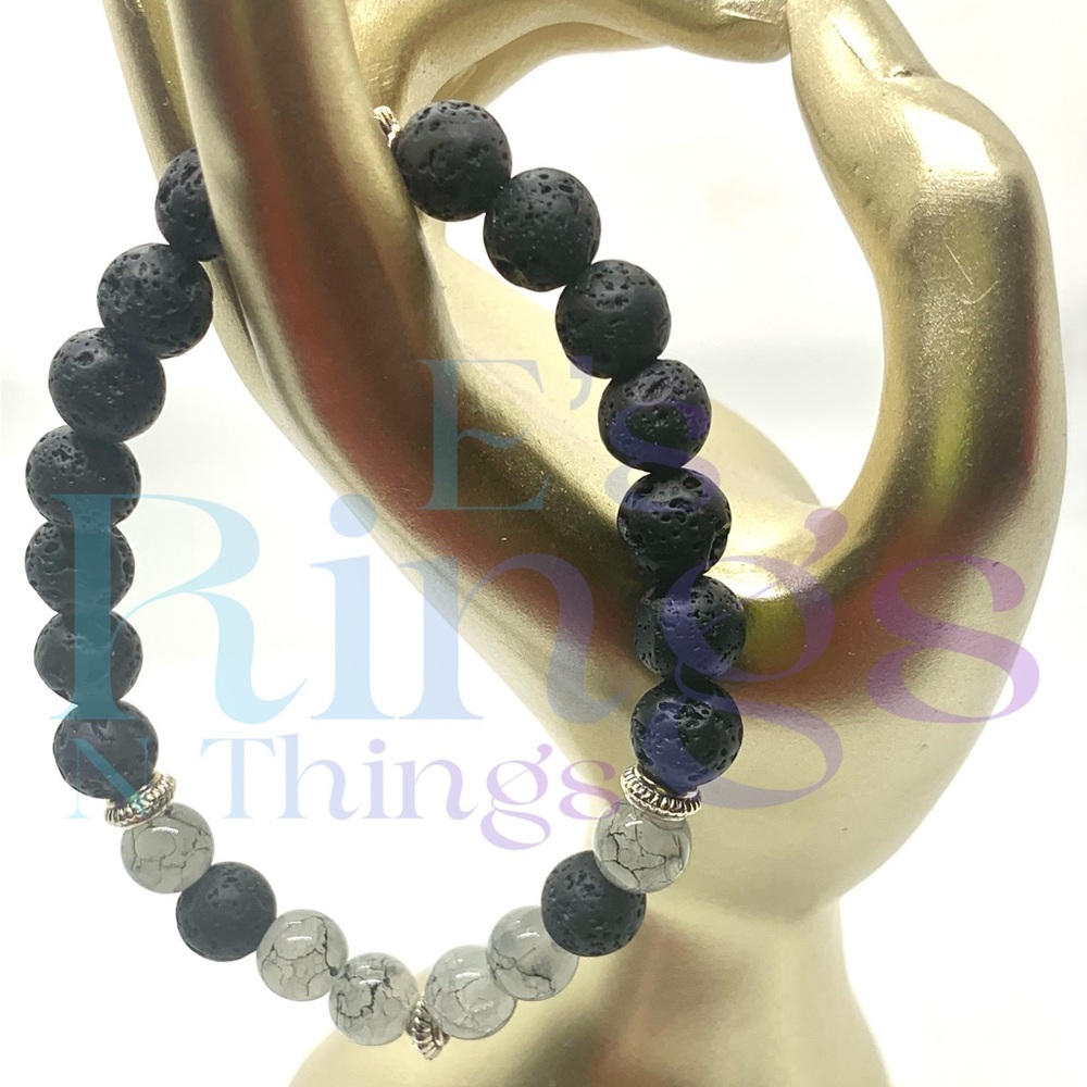 [Lava Up] Glass and Lava Beaded Bracelet